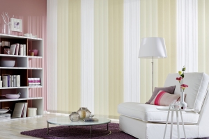 Teba Lamellenvorhang 3002, 3079, 3080 beige-weiß 
Stimmungsbild